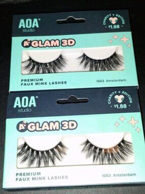False Eyelashes 2 Pairs GLAM 3D